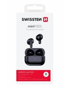 SWISSTEN BLUETOOTH TWS SLUCHÁTKA MINIPODS ČERNÝ