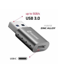 SWISSTEN ADAPTER USB-A(M)/USB-C(F)