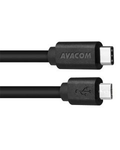 Avacom datový a nabíjecí kabel USB Type-C - Micro USB, 100cm, černá