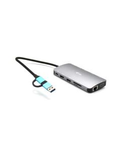 I-tec USB 3.0 USB-C/Thunderbolt 3x Display Metal Nano Dock with LAN + Power Delivery 100 W