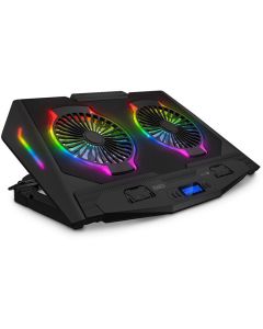 CONNECT IT NEO RGB podsvícení chladicí podložka pod notebook, ČERNÁ