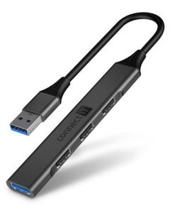 CONNECT IT USB-A hub, (1xUSB-A 3.0, 3xUSB-A 2.0), externí, ANTRACITOVÝ