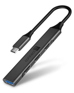CONNECT IT USB-C hub, (1xUSB-A 3.0, 3xUSB-A 2.0), externí, ANTRACITOVÝ