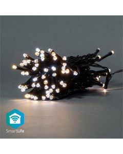 Nedis WIFILX02W50 SmartLife světelný řetěz | Tětiva | Wi-Fi | Teplé až chladné bílé | 50 LED's | 5.00 m | Android/IOS