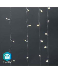 Nedis WIFILXC01W200 SmartLife světelný řetěz | Záclona | Wi-Fi | Teplá Bílá | 200 LED's | 3.00 m | Android/IOS