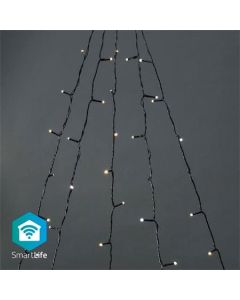 Nedis WIFILXT12W200 SmartLife světelný řetěz | Strom | Wi-Fi | Teplé až chladné bílé | 200 LED's | 5 x 4 m | Android/IOS