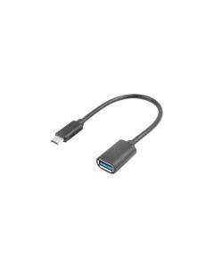 LANBERG USB-C(M) 3.1 na USB-A(F) adaptér kabel 15CM černý OTG  
