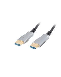 LANBERG Aktivní optický kabel High Speed with Ethernet 2.0, 4K@60Hz, M/M, délka 100m, černý, zlacené konektory
