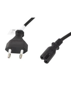 LANBERG CEE 7/16 na IEC 320 C7 EURO (RADIO) POWER CORD 1.8M VDE černý  