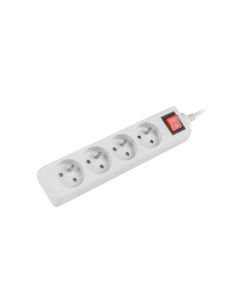 LANBERG Prodlužovací přívod   1.5M 4X klasická zásuvka s vypínačem měď kabel bílý