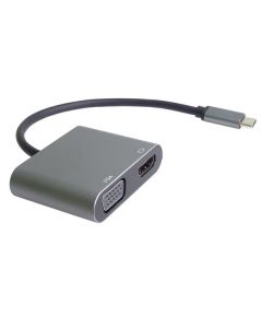 PremiumCord MST adaptér USB-C na HDMI + VGA, rozlišení 4K a FULL HD 1080p
