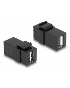 Delock Keystone modul USB 2.0 A samice > USB 2.0 A samice černá