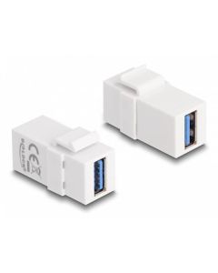 Delock Keystone modul USB 3.0 A samice > USB 3.0 A samice bílé (1:1)