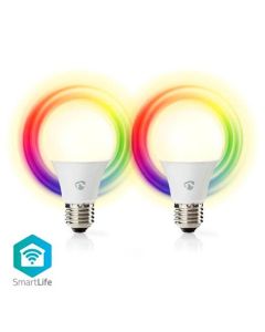 Nedis WIFILRC20E27 - SmartLife LED žárovka | Wi-Fi | E27 | 806 lm | 9 W | RGB / Warm to Cool White | Android / IOS, /2ks