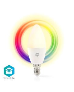 Nedis WIFILRC10E14 - SmartLife LED žárovka|Wi-Fi | E14 | 470 lm | 4.9 W | RGB / Teplé až chladné bílé | Android / IOS| s