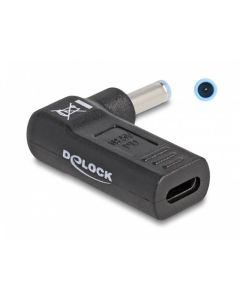 Delock Adaptér na kabel na nabíjení laptopu, ze zásuvky USB Type-C™ na zástrčku HP 4,5 x 3,0 mm, úhlový 90°