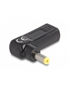 Delock Adaptér na kabel na nabíjení laptopu, ze zásuvky USB Type-C™ na zástrčku HP 4,8 x 1,7 mm, úhlový 90°