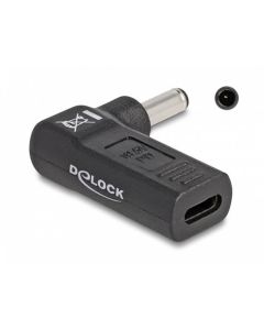 Delock Adaptér na kabel na nabíjení laptopu, ze zásuvky USB Type-C™ na zástrčku Dell 4,5 x 3,0 mm, úhlový 90°