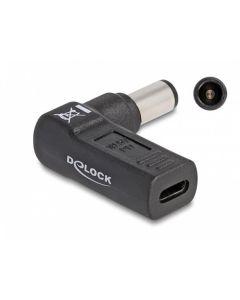 Delock Adaptér na kabel na nabíjení laptopu, ze zásuvky USB Type-C™ na zástrčku Dell 7,4 x 5,0 mm, úhlový 90