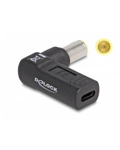 Delock Adaptér na kabel na nabíjení laptopu, ze zásuvky USB Type-C™ na zástrčku IBM 7,9 x 5,5 mm, úhlový 90°
