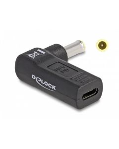 Delock Adaptér na kabel na nabíjení laptopu, ze zásuvky USB Type-C™ na zástrčku Samsung 5,5 x 3,0 mm, úhlový 90°