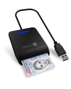 CONNECT IT USB čtečka eObčanek a čipových karet, ČERNÁ