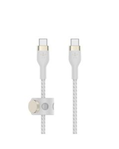Belkin BOOST CHARGE™ USB-C/USB-C kabel, 2m, bílý - odolný PRO Flex