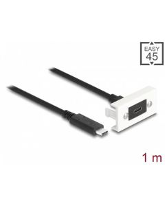 Delock Modul Easy 45 SuperSpeed USB 10 Gbps (USB 3.2 Gen 2) ze zásuvky USB Type-C™ na zástrčku USB Type-C™ s krátkým kab