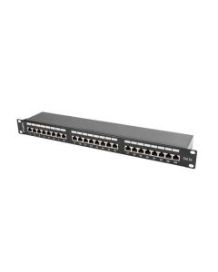LANBERG PATCH PANEL 24 PORT 1U 19” CAT.5E SHIELDED BLACK  