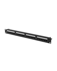LANBERG PATCH PANEL 24 PORT 1U 19” CAT.6A UTP BLACK  