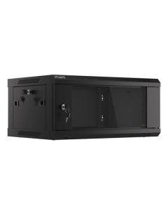 LANBERG Nástěnná jednodílná skříň 19", 4U/600x450, (v rozloženém stavu), V2, černá (RAL9004)