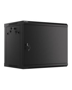 LANBERG RACK CABINET 19” WALL-MOUNT 9U/600X450 FOR SELF-ASSEMBLY WITH METAL DOOR  BLACK   (FLAT PACK)