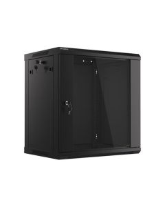 LANBERG Nástěnná jednodílná skříň 19”, 12U/600x450, (v rozloženém stavu), V2, černá (RAL9004)