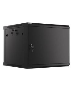 LANBERG RACK CABINET 19” WALL-MOUNT 9U/600X600 FOR SELF-ASSEMBLY WITH METAL DOOR BLACK   (FLAT PACK)