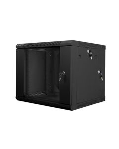 LANBERG RACK CABINET 19” DOUBLE-SECTION WALL-MOUNT 9U/600X600 (FLAT PACK) BLACK  