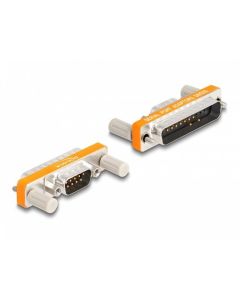 Delock Adaptér z 9 pinového zástrčkového konektoru D-Sub s maticemi na 25 pinový zástrčkový konektor D-Sub se šrouby