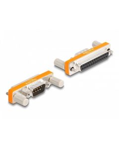 Delock Adaptér z 9 pinového zástrčkového konektoru D-Sub s maticemi na 25 pinový zásuvkový konektor D-Sub se šrouby