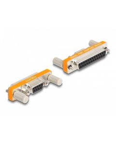 Delock Adaptér z 9 pinového zásuvkového konektoru D-Sub s maticemi na 25 pinový zásuvkový konektor D-Sub se šrouby