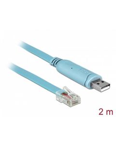 Delock Adaptér USB 2.0 Typ-A samec > 1 x Serial RS-232 RJ45 samec 2,0 m modrý