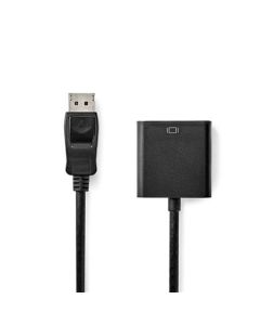 Nedis CCGB37351BK02- VGA kabel| DisplayPort Zástrčka - VGA Zásuvka | 0,2 m | Černá barva