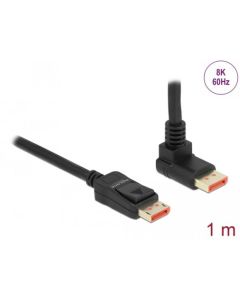 Delock DisplayPort kabel samec přímý na samec 90° pravoúhlý nahoru 8K 60 Hz 1 m
