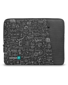 CONNECT IT Doodle pouzdro pro notebook 15.6", ČERNÉ