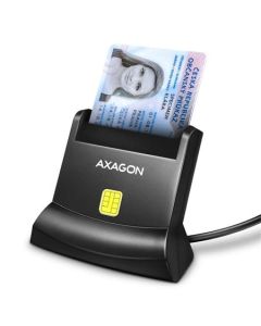 AXAGON CRE-SM4N, USB-A StandReader čtečka kontaktních karet Smart card (eObčanka), kabel 1.3m