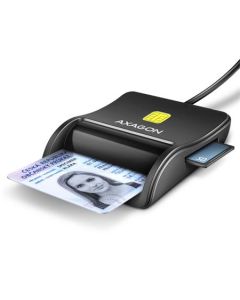 AXAGON CRE-SM3SD, USB-A FlatReader 4-slot čtečka Smart card (eObčanka) + SD/microSD/SIM, kabel 1.3 m