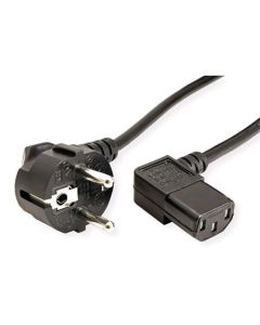 C-TECH Kabel síťový  2m 220/230V napájecí, lomený, VDE