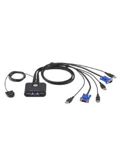 ATEN 2-Port USB VGA Cable KVM Switch with Remote Port Selector