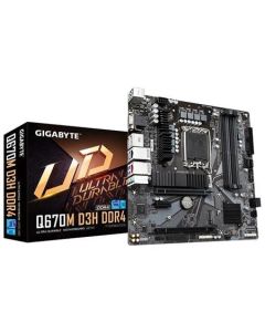 GIGABYTE MB Sc LGA1700 Q670M D3H DDR4, Intel Q670, 4xDDR4, 2xDP, 1xHDMI, 1xD-Sub