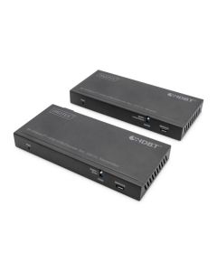 Digitus HDBaseT KVM Extender Set, 150 m 4K/60Hz, USB 2.0, PoC, IR, black