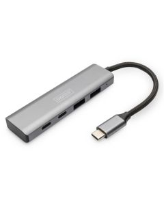 DIGITUS USB-C 4 Port HUB, 2x USB A + 2x USB-C