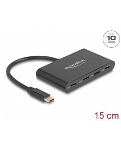 Delock Rozbočovač USB 3.2 Gen 2 USB Type-C™ se 4 porty USB Type-C™ samice – 10 Gbps